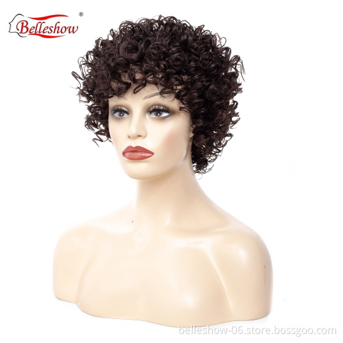 Hot sell wholesale cheap black wigs in Europe and America synthetic hair African lady short hair wig
